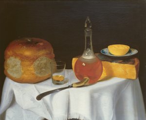 Nature morte avec pain et fromage